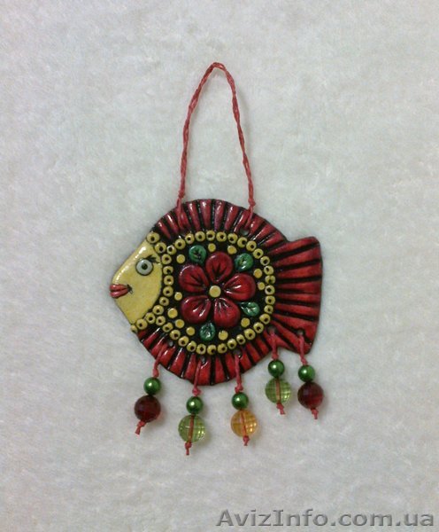 Подарочный декор «Рыбка цветочная с бусинками» - <ro>Изображение</ro><ru>Изображение</ru> #1, <ru>Объявление</ru> #1349759