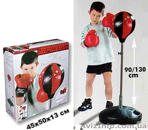 Детский боксерский спортивный набор (боксерская груша и перчатки): от 90 до 130с - <ro>Изображение</ro><ru>Изображение</ru> #1, <ru>Объявление</ru> #1458718