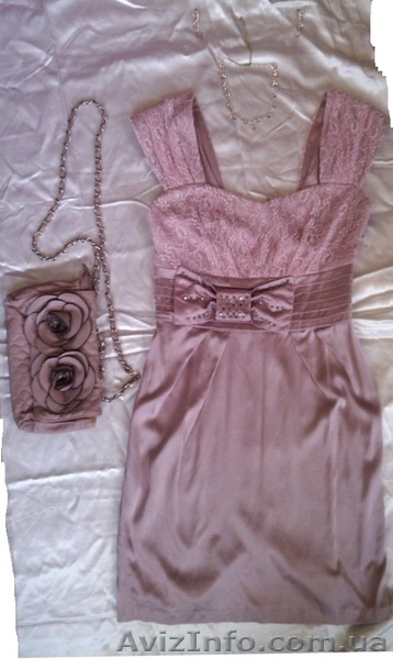 ВЫПУСКНОЕ(КОКТЕЙЛЬНОЕ)ПЛАТЬЕ цвета ПЫЛЬНОЙ РОЗЫ   АКСЕССУАРЫ И СУМОЧКА - <ro>Изображение</ro><ru>Изображение</ru> #1, <ru>Объявление</ru> #1402779